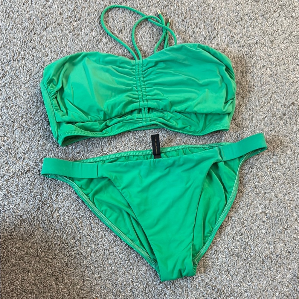 Vix Green Swim Bikini Set with Bandeau Top